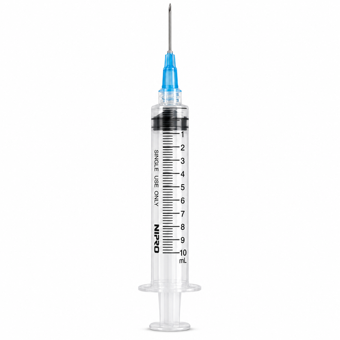 3 part syringe luer lock with needle
