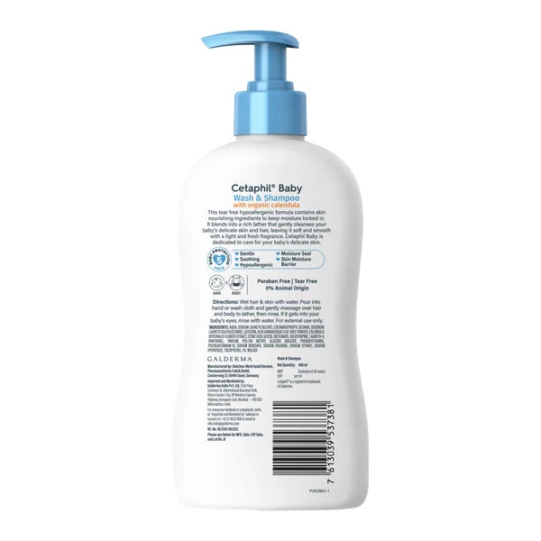 Cetaphil Baby Wash & Shampoo with Organic Calendula-400ml