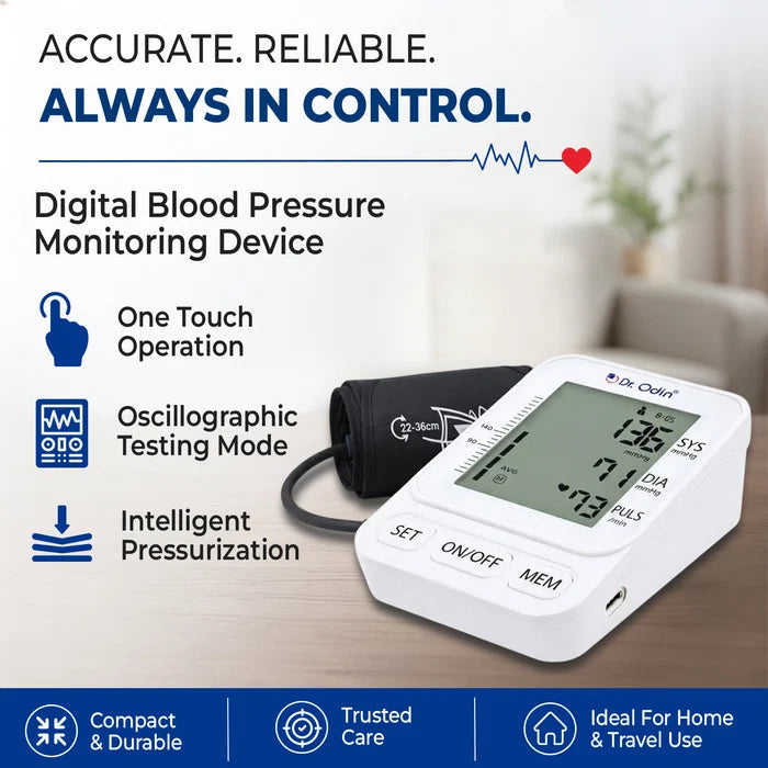 Smart Digital Automatic BP Monitor | Dual Power Option & 1 Year Warranty-OBP107