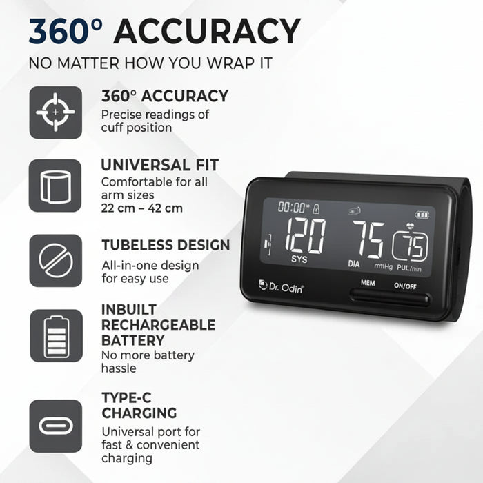 Digital BP Monitor | Automatic One-Button Operation | Large Display | Portable Design & Easy Use – OBP105