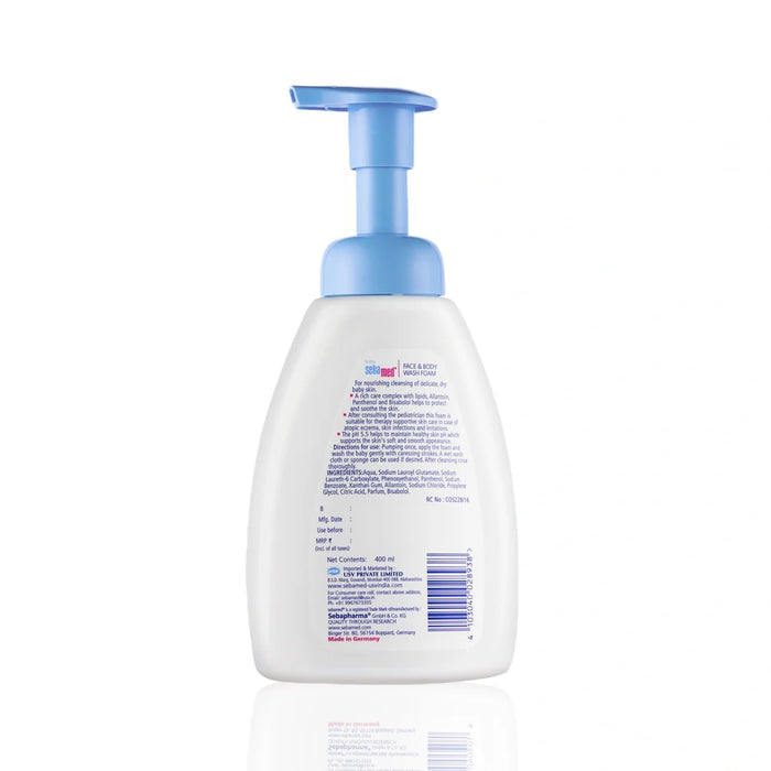 Sebamed Baby Face & Body Wash Foam|pH 5.5|Ideal for face & body cleansing|400 ml