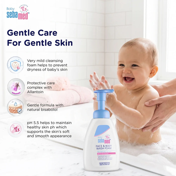 Sebamed Baby Face & Body Wash Foam|pH 5.5|Ideal for face & body cleansing|400 ml