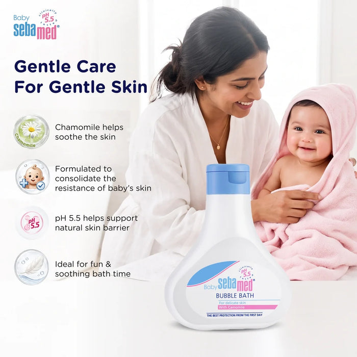 Sebamed Baby Bubble Bath|pH 5.5|With Chamomile|Soap Free|No Tears|200 ml