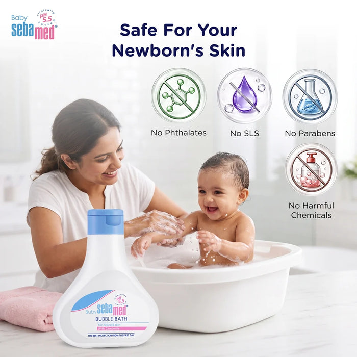 Sebamed Baby Bubble Bath|pH 5.5|With Chamomile|Soap Free|No Tears|200 ml