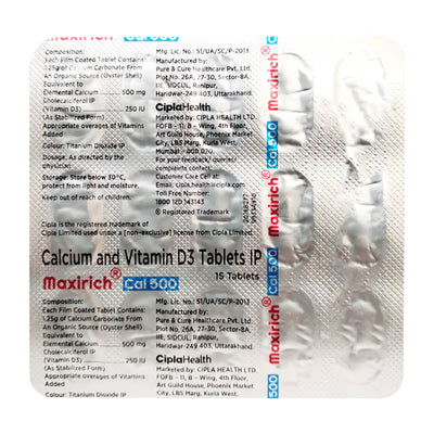 Maxirich Cal 500 Tablet 15's
