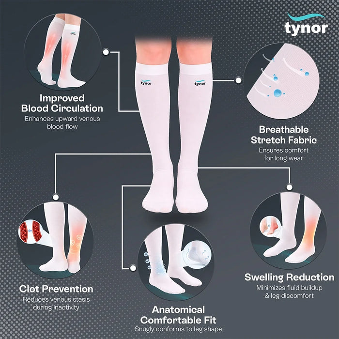D.V.T. Stocking Knee High (Pair) Tynor