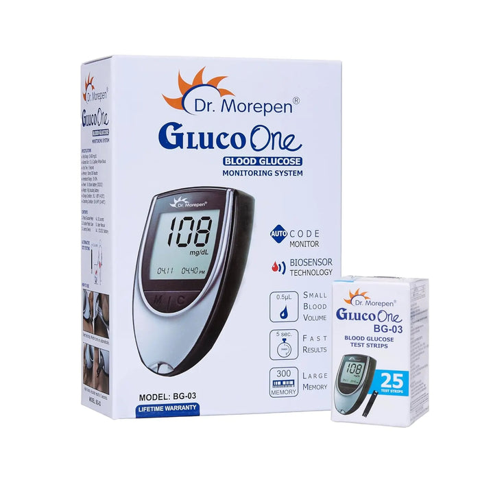 Dr. Morepen GlucoOne Blood Glucose Monitor Model BG-03 with 25 Strips