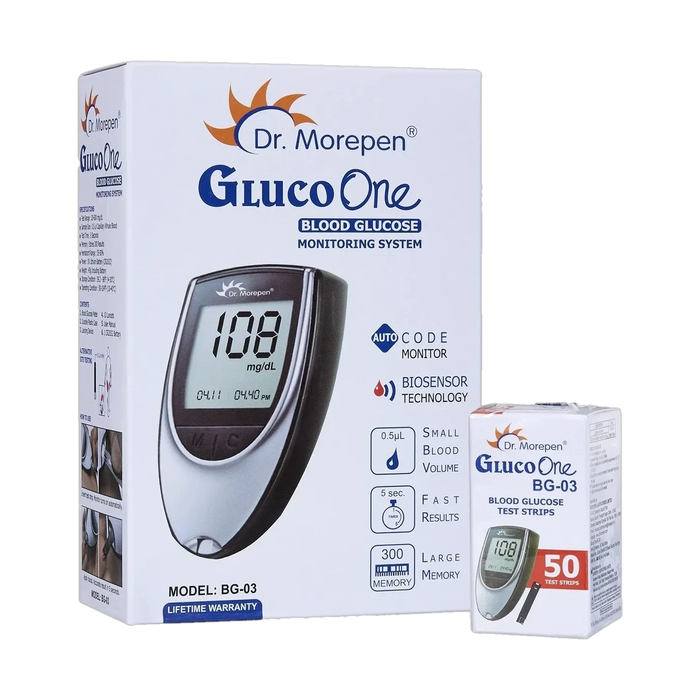 Dr. Morepen GlucoOne Blood Glucose Monitor Model BG-03 with 50 Strips