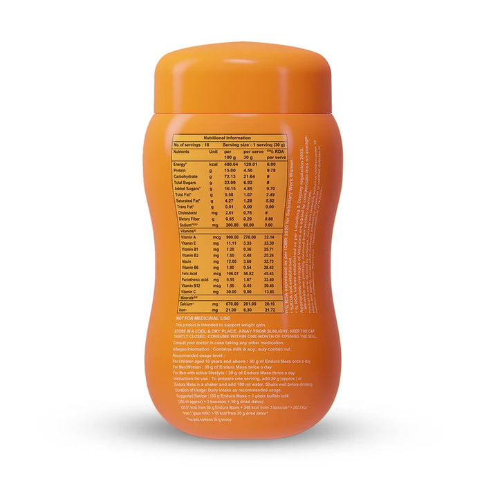 Endura Mass Weight Gainer Butterscotch Flavour 550 g