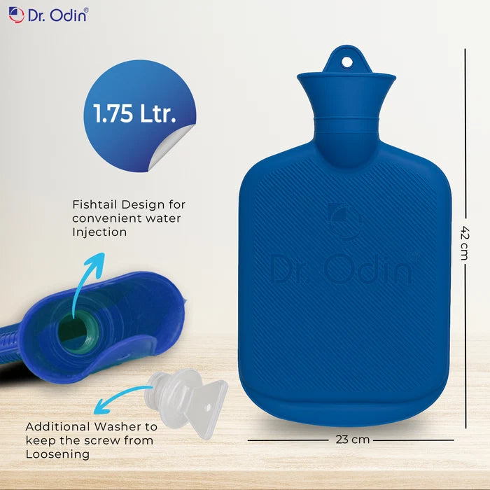 Premium Rubber Hot Water Bottle (1.75L) – Heat Therapy Bag for Menstrual, Cramp & Muscle Pain Relief