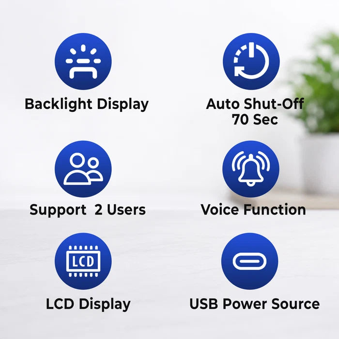 BP Monitor, Talking Function with Large Display | Dual User Support – JN-163B