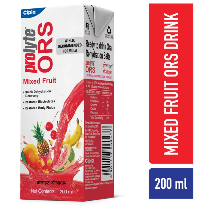 Prolyte ORS Mixed Fruit Flavour Energy Drink, 200 ml