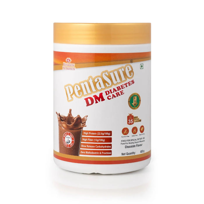 PentaSure DM Diabetes Care | High Protein Low GI Nutrition for Blood Sugar Management | Chocolate | 400g