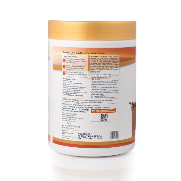 PentaSure DM Diabetes Care | High Protein Low GI Nutrition for Blood Sugar Management | Chocolate | 400g