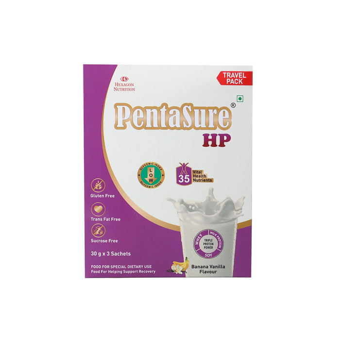 PentaSure HP | High Protein Whey Nutrition | Banana Vanilla | 90g Travel Pack