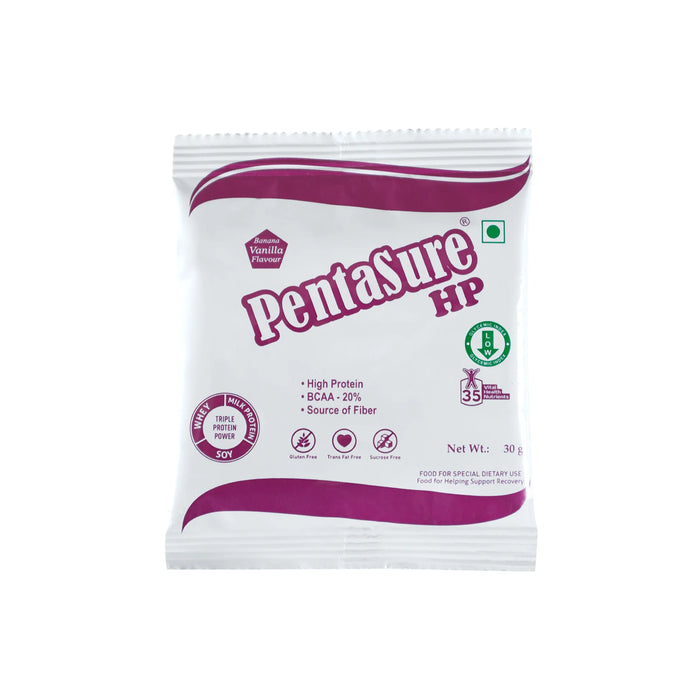 PentaSure HP | High Protein Whey Nutrition | Banana Vanilla | 90g Travel Pack