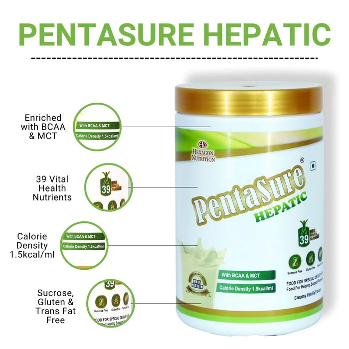 PentaSure Hepatic | Liver Care Nutrition with BCAA & MCT | Vanilla | 1kg