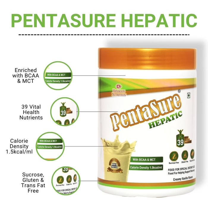 PentaSure Hepatic | Liver Care Nutrition with BCAA & MCT | Vanilla | 400g