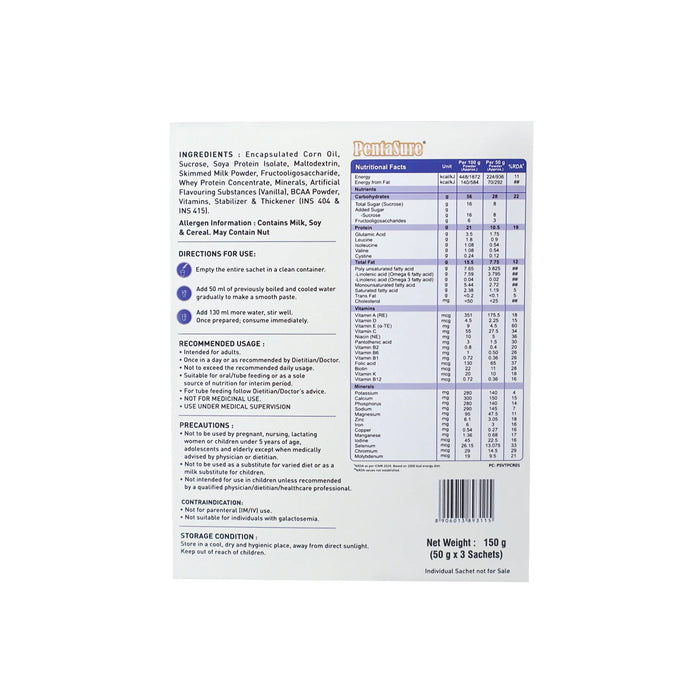 PentaSure Nutritional Supplement | Balanced Daily Nutrition for Energy, Immunity & Muscle Health | Vanilla | 1 kg