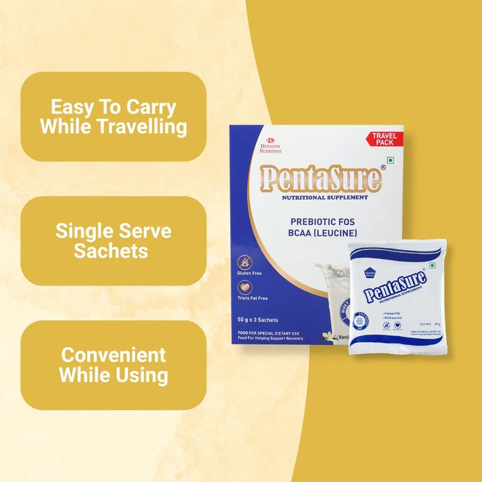 PentaSure Nutritional Supplement | Balanced Daily Nutrition for Energy, Immunity & Muscle Health | Vanilla | 150 gm