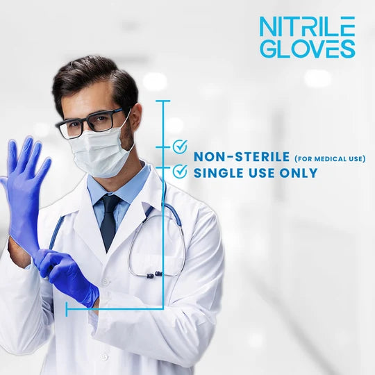 Romsons Blue Nitrile Examination Gloves 3