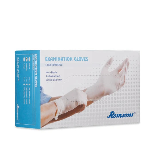 Romsons Latex Medical Examination Hand Gloves 1