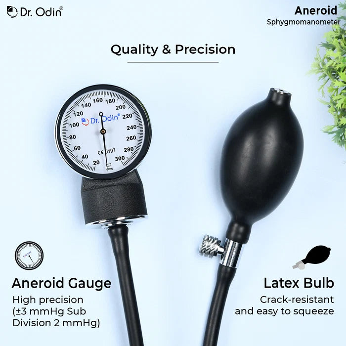 Aneroid Sphygmomanometer with Stethoscope (OAS102) – Manual BP Monitor with Cuff & Leather Bag