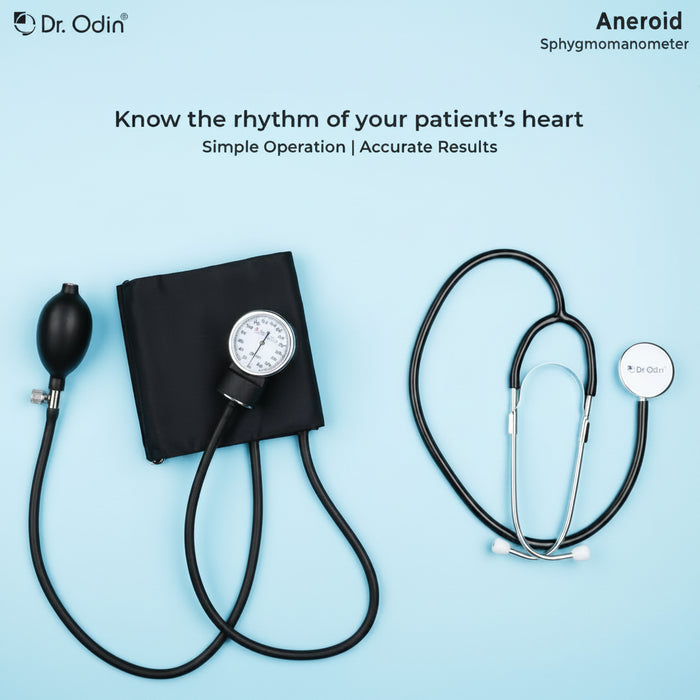 Aneroid Sphygmomanometer with Stethoscope (OAS102) – Manual BP Monitor with Cuff & Leather Bag