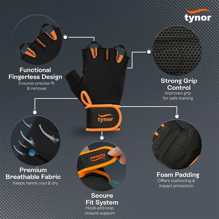 Tynorgrip Gym Gloves with Support Tynor