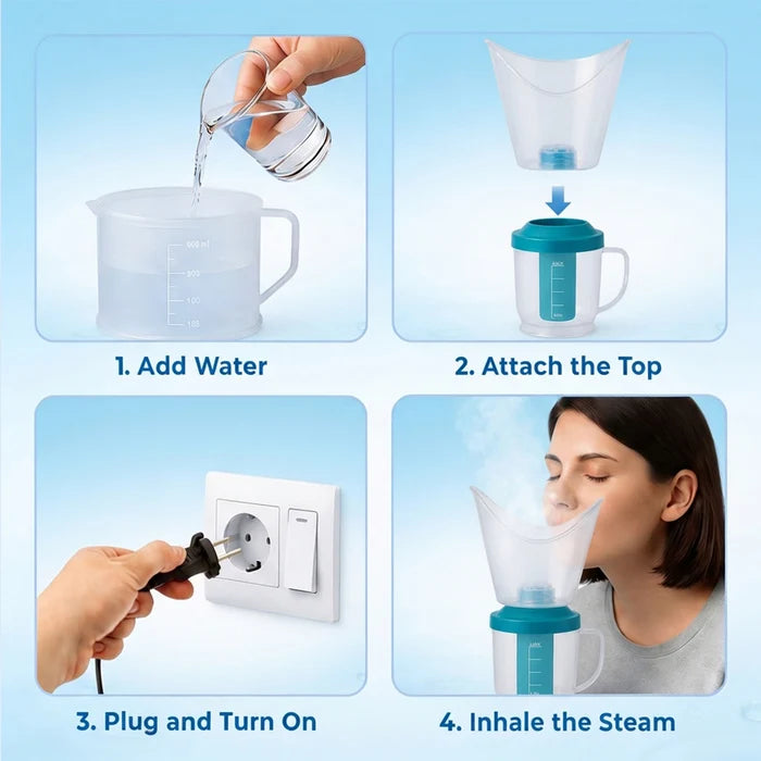 Electric Facial & Respiratory Steam Inhaler (OSV103) – Nose, Mouth & Face Attachments