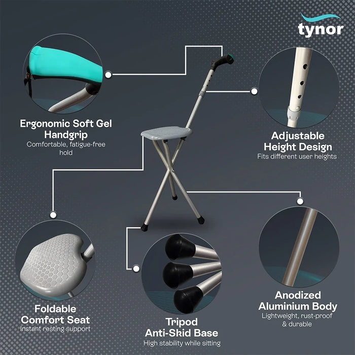 WALKING STICK WITH SEAT Tynor
