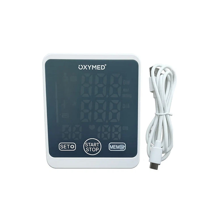Oxymed Fully Automatic Digital Blood Pressure Monitor for Home Use – Upper Arm BP Machine with Large LED, Memory Storage & Hypertension Indicator