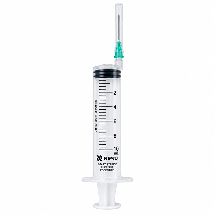 3-part syringe with needle luer slip eccentric Nipro
