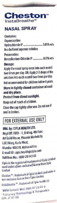 Cheston 0.5% Nasal Spray 10ml