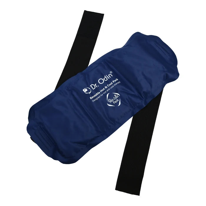 Reusable Hot and Cool Gel Pack with Elastic Strap for Targeted Pain Relief