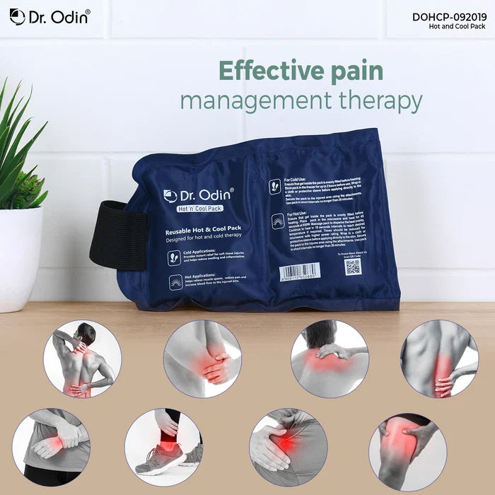 Reusable Hot and Cool Gel Pack with Elastic Strap for Targeted Pain Relief