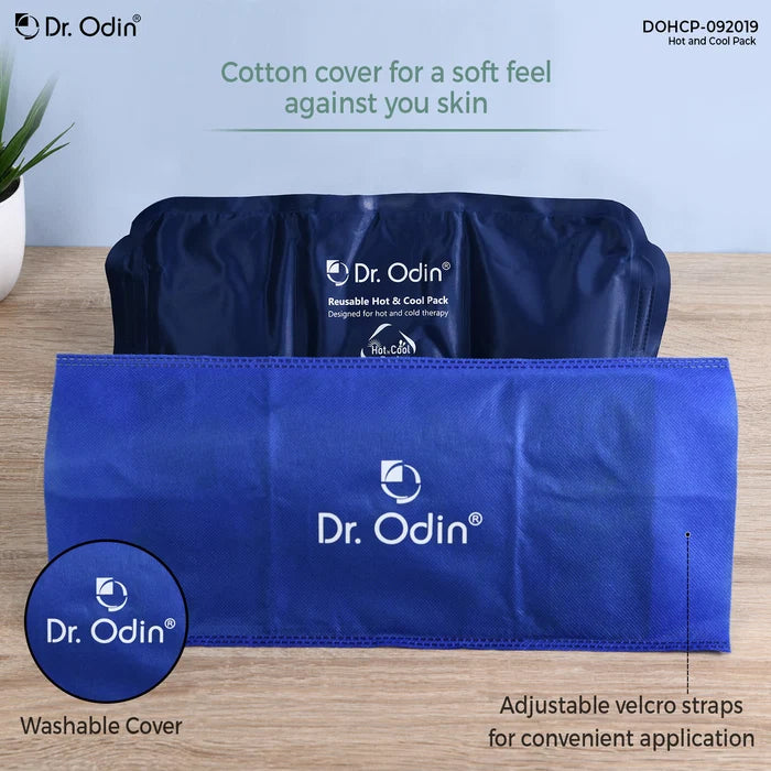 Reusable Hot and Cool Gel Pack with Elastic Strap for Targeted Pain Relief