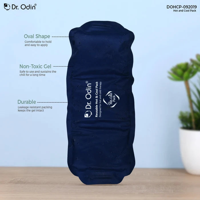 Reusable Hot and Cool Gel Pack with Elastic Strap for Targeted Pain Relief