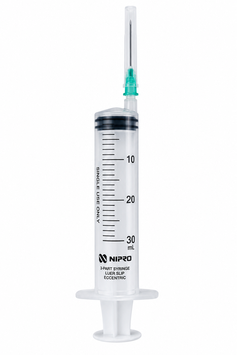 3-part syringe with needle luer slip eccentric Nipro