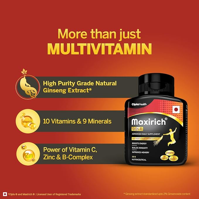 Maxirich Gold Daily Multivitamin (30 Softgels)