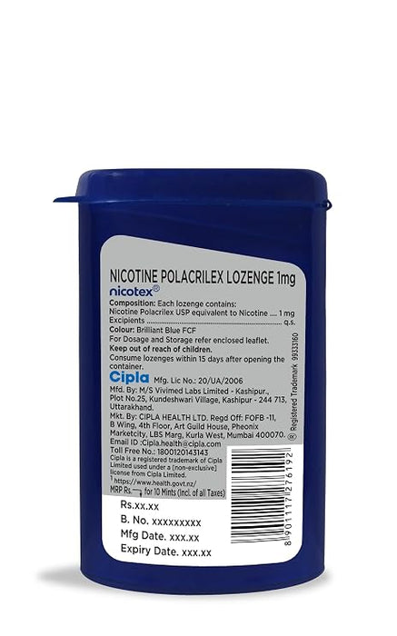 Nicotex Mints, 1mg, Mint Plus - 10 Mints