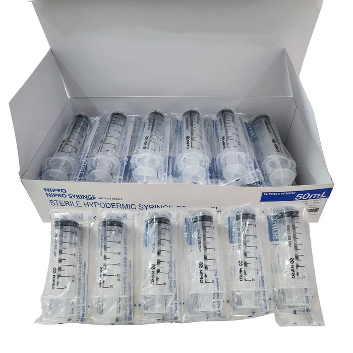 Nipro 50 mL 3-part Luer Lock Syringe Without Needle