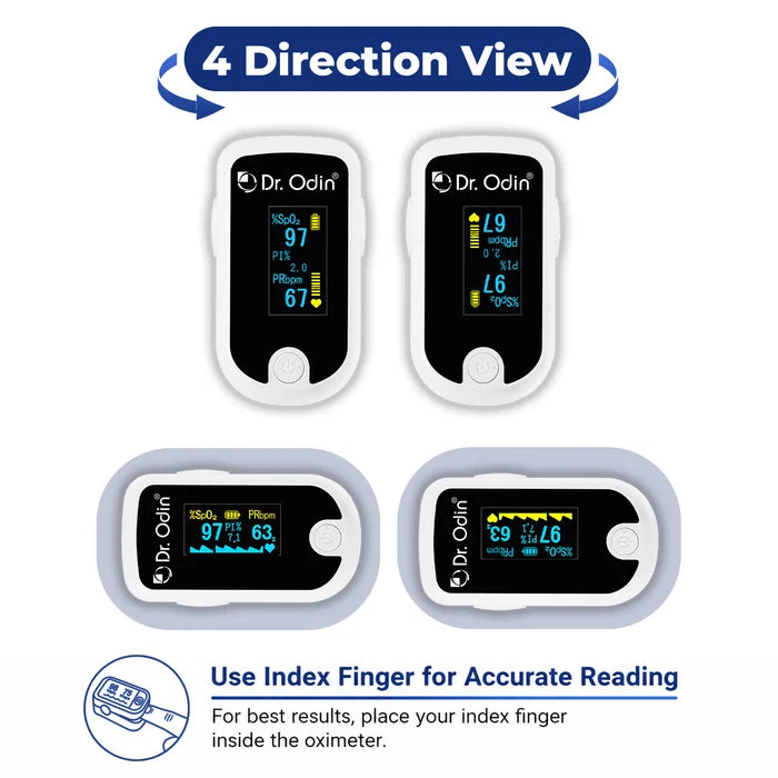 Fingertip Pulse Oximeter (FS20E) with Color OLED Display & Alarm Alert