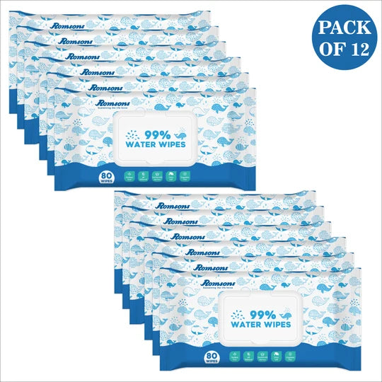 Romsons 99% Water Wipes