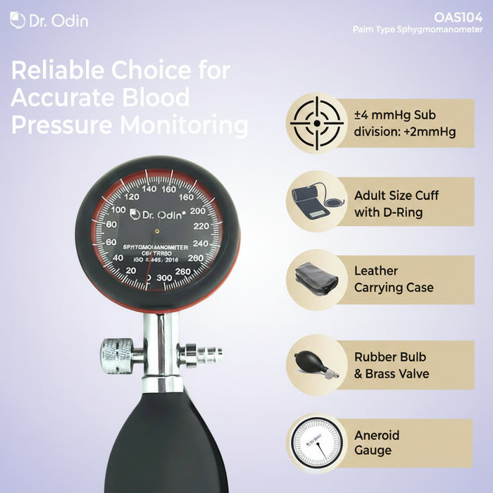 Palm-Type Aneroid Sphygmomanometer (OAS104) – Handheld Manual Blood Pressure Monitor