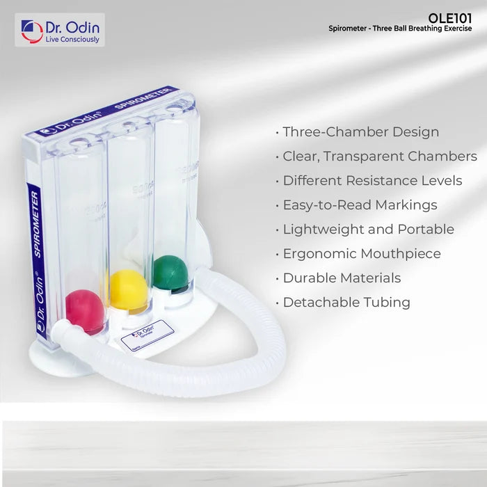 3-Ball Incentive Spirometer (OLE101) – Deep Breathing Lung Exerciser for Respiratory Therapy