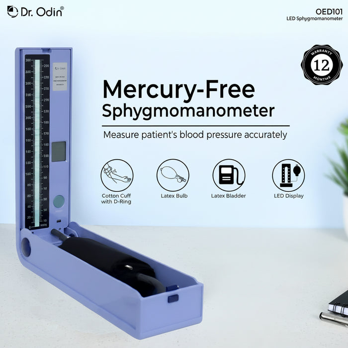 Mercury-Free LED Sphygmomanometer Kit – Manual Blood Pressure Monitor with Premium Stethoscope
