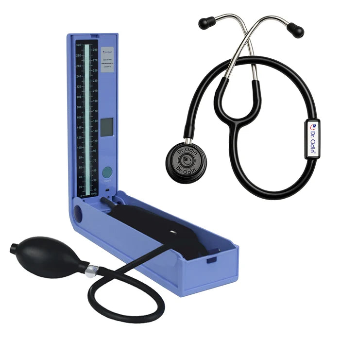 Mercury-Free LED Sphygmomanometer Kit – Manual Blood Pressure Monitor with Premium Stethoscope