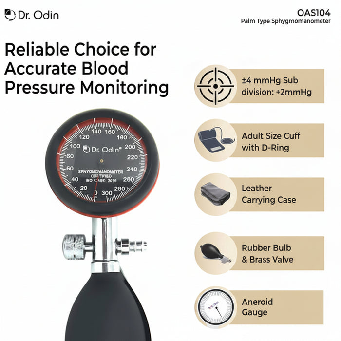 Aneroid Sphygmomanometer Palm Type OAS104 with Stethoscope