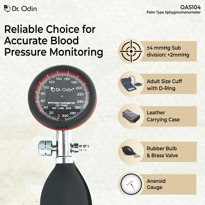 Aneroid Sphygmomanometer Palm Type OAS104 with Stethoscope